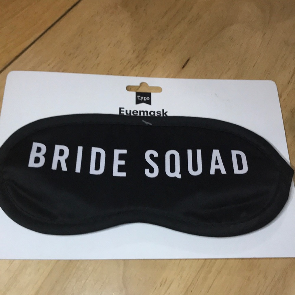 New sleep mask bride squad in black and white